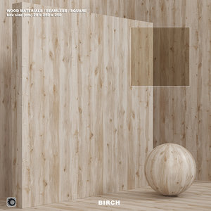 Wood birch material (seamless) - set 86