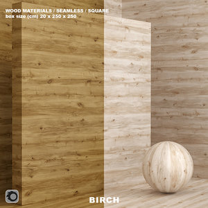 Wood birch material (seamless) - set 74