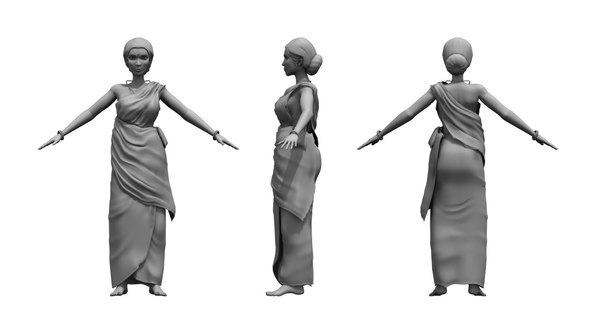 india woman 3D model