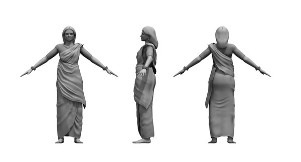 indian woman 3D model