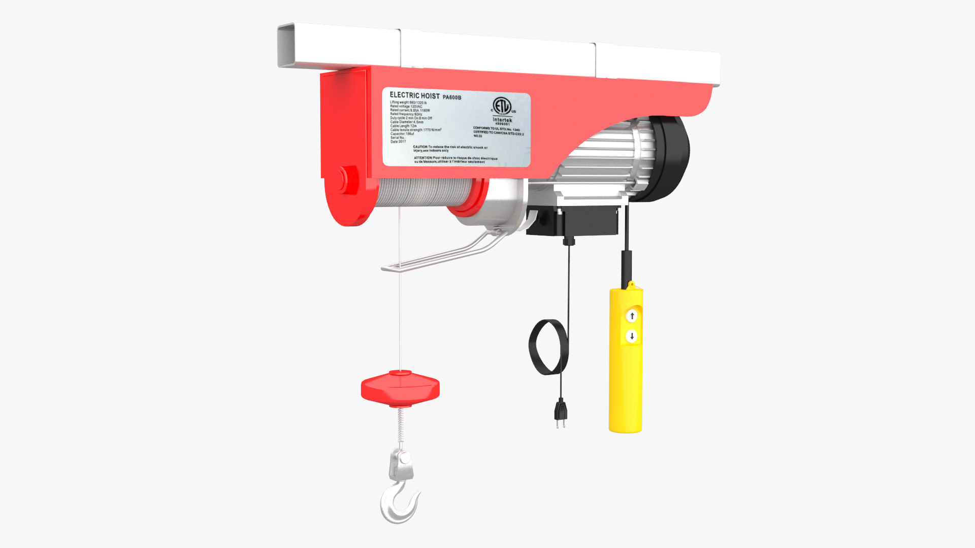 Electric hoist 3D model TurboSquid 1535880