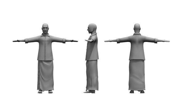 3D traditional dress man model