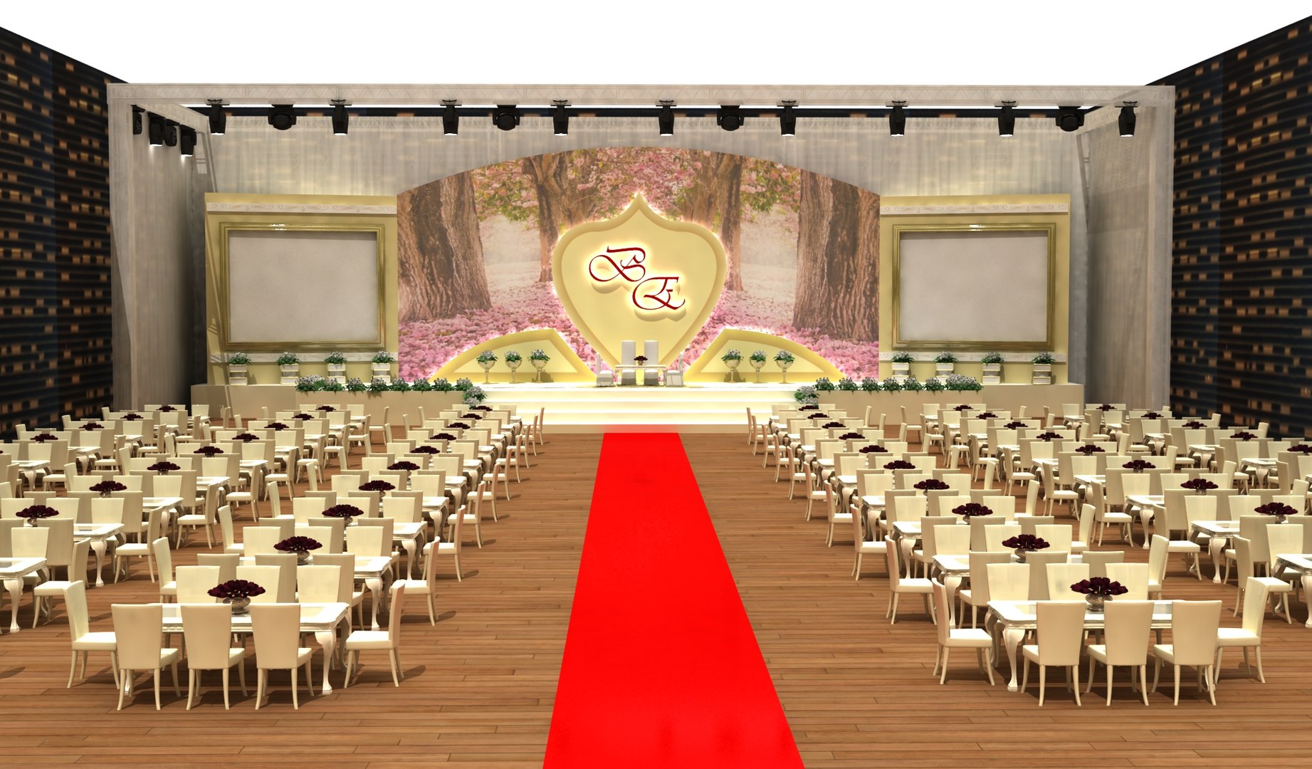 Hotel wedding stage decoration 3D model - TurboSquid 1536052