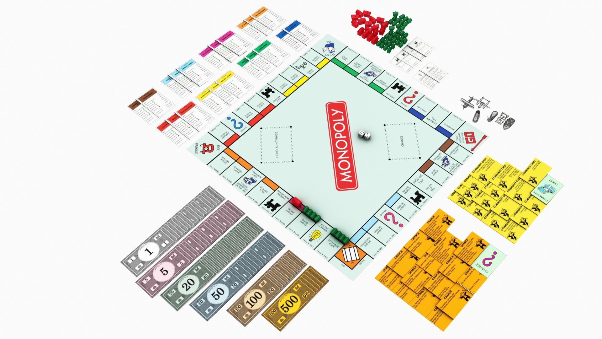 board 2 monopoly scrabble 3d model