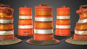 orange traffic drum barrels model