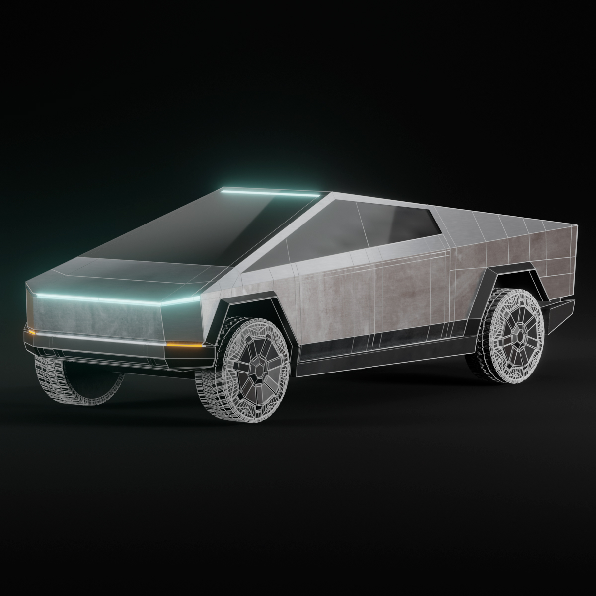 Tesla cyber truck wheel 3D model TurboSquid 1536393