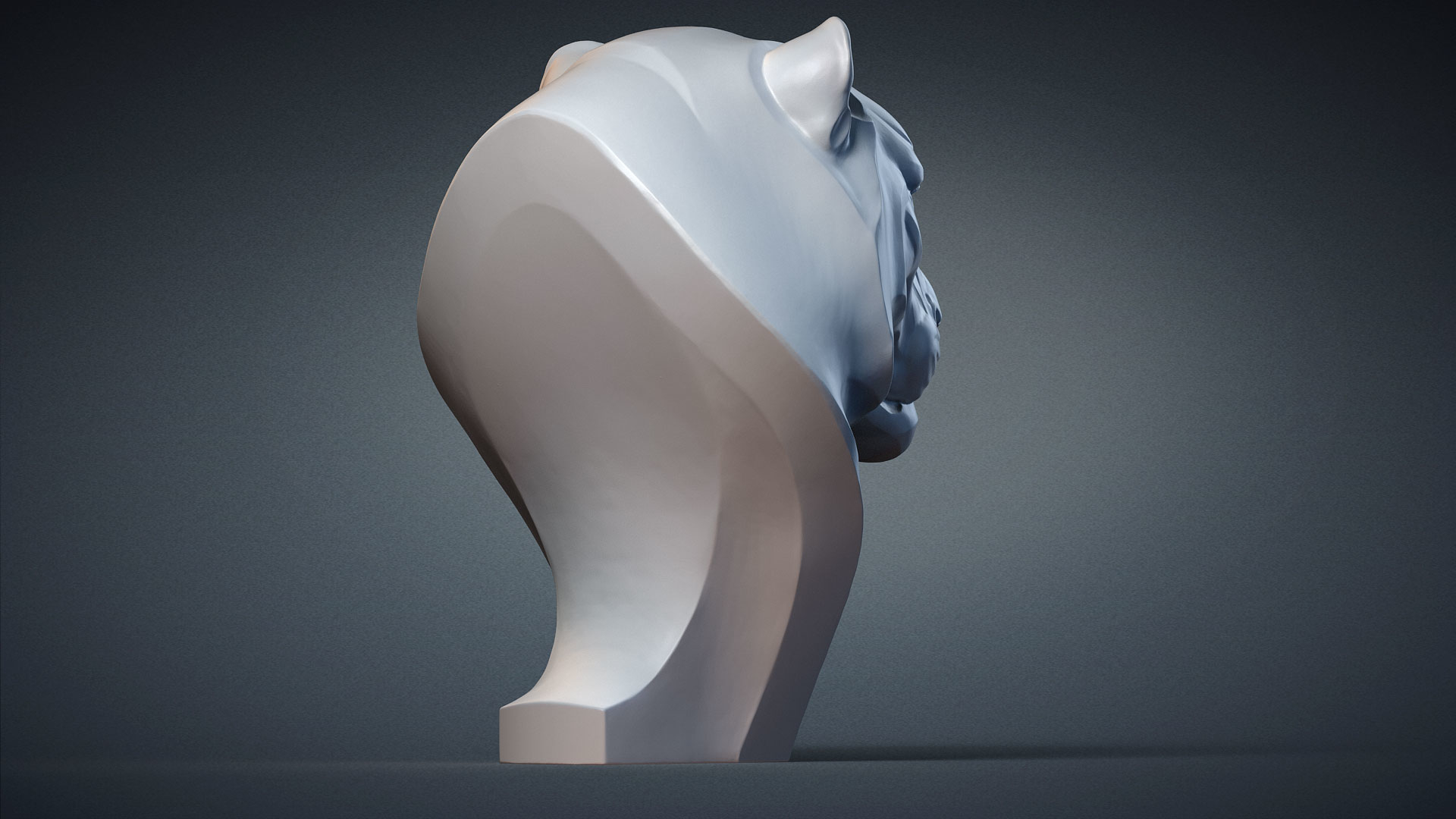 雪豹雕塑半身像3d模型