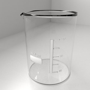 150ml glass beaker 3D