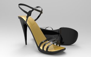3D model heels ladies shoes