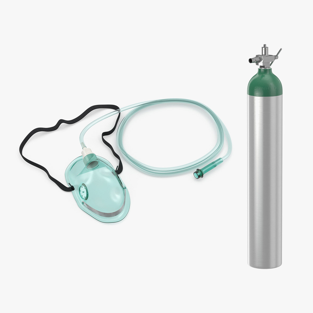 Oxygen mask cylinder 3D model TurboSquid 1537546