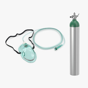 oxygen mask cylinder 3D model