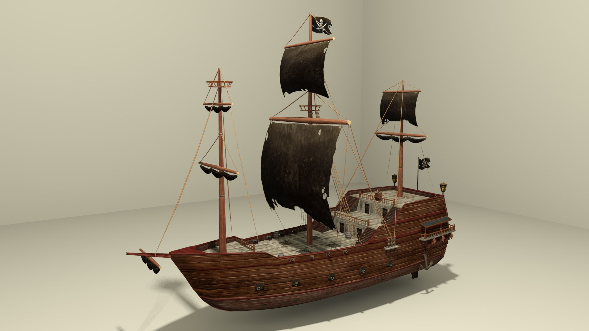 3D pirate ship model TurboSquid 1537502