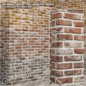 Material (seamless) - brick masonry tile set 9