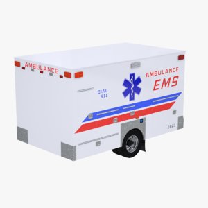 3D ems ambulance box model