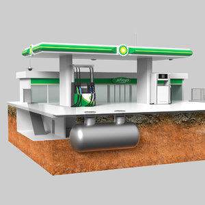 3D gas station model