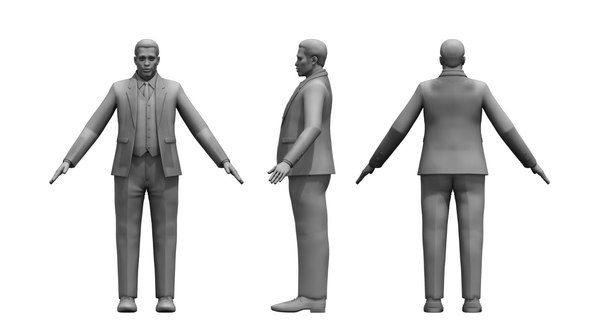 3D african american young man suit