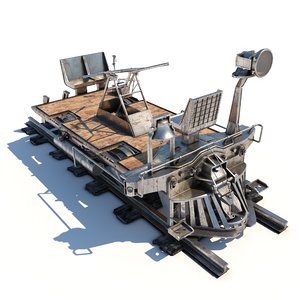 steampunk handcar 3D model