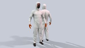 3D virus hazmat suit model
