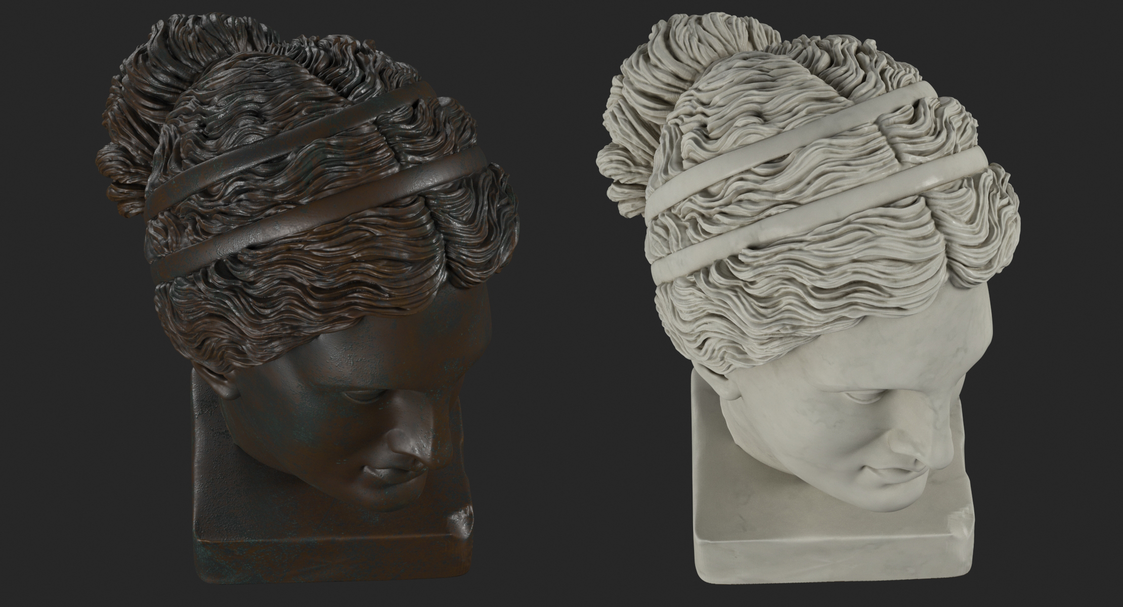classical head sculptures 3d model