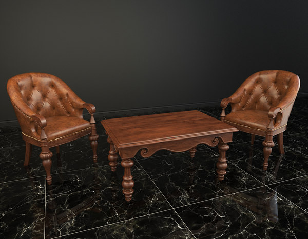 3D chair classic table