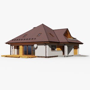 3D model gameready house 8 cottage