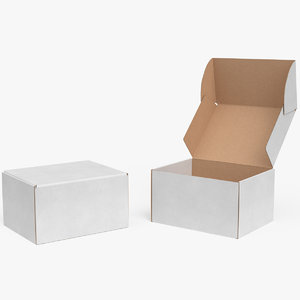 3D cardboard box 11 rigged model