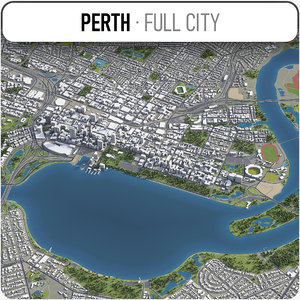 3D city perth surrounding -