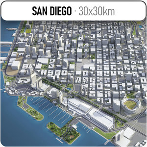 3D city san diego surrounding
