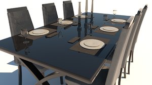 dinning table chairs 3D model