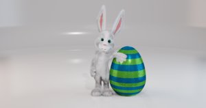 white easter rabbit bunny 3D model