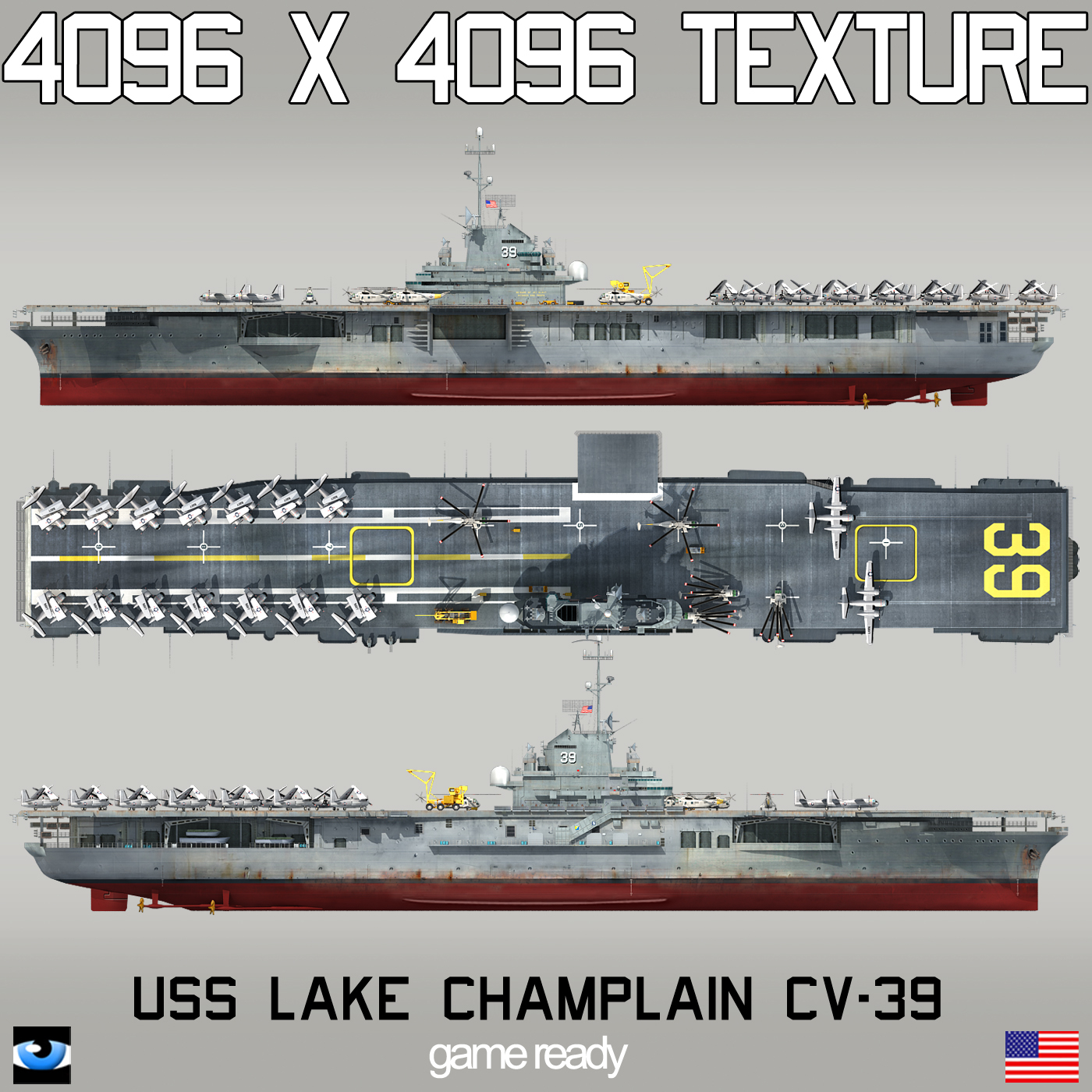 Uss lake champlain cv39 3D model TurboSquid 1538782