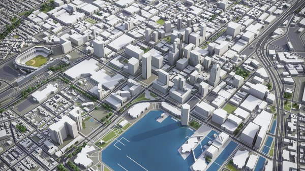 3D city baltimore surrounding area model - TurboSquid 1403410