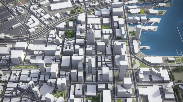 3D city baltimore surrounding area model - TurboSquid 1403410
