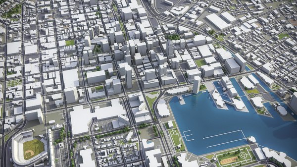 3D city baltimore surrounding area model - TurboSquid 1403410