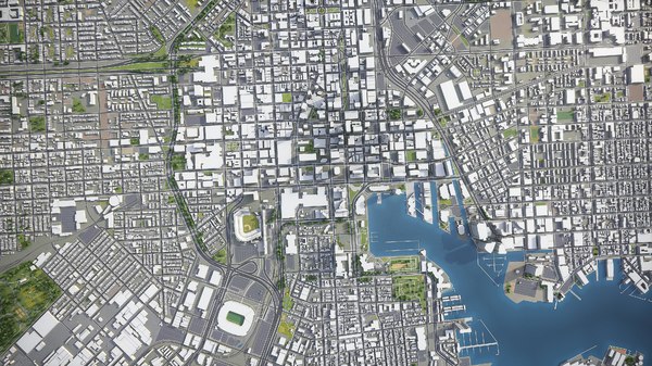 3D city baltimore surrounding area model - TurboSquid 1403410