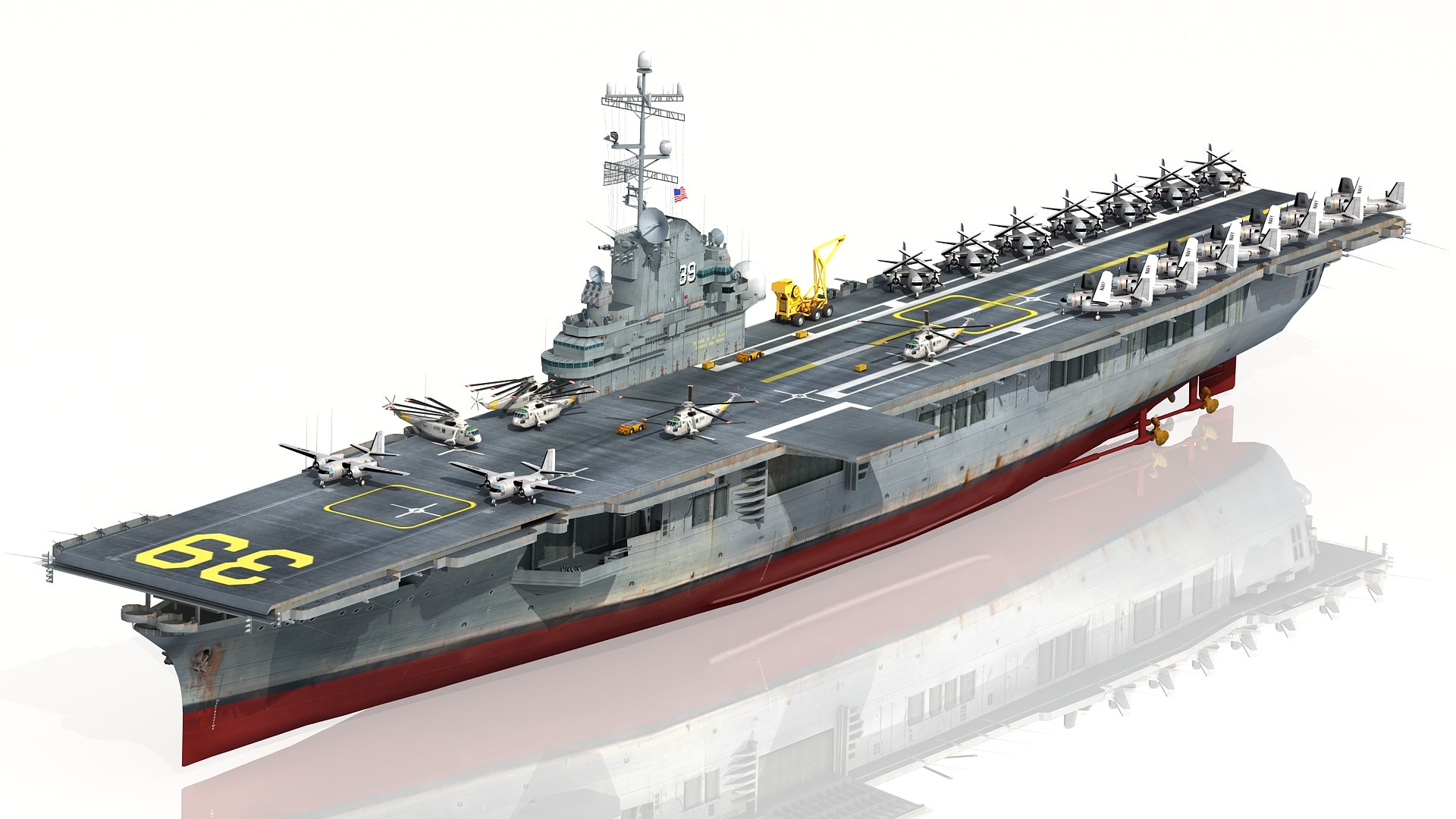 Uss lake champlain cv-39 3D model - TurboSquid 1538789