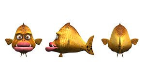 3D villon fish cartoon model