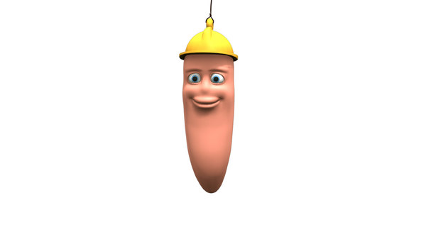 worm cartoon 3D model