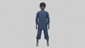japanese style ghost boy 3D model