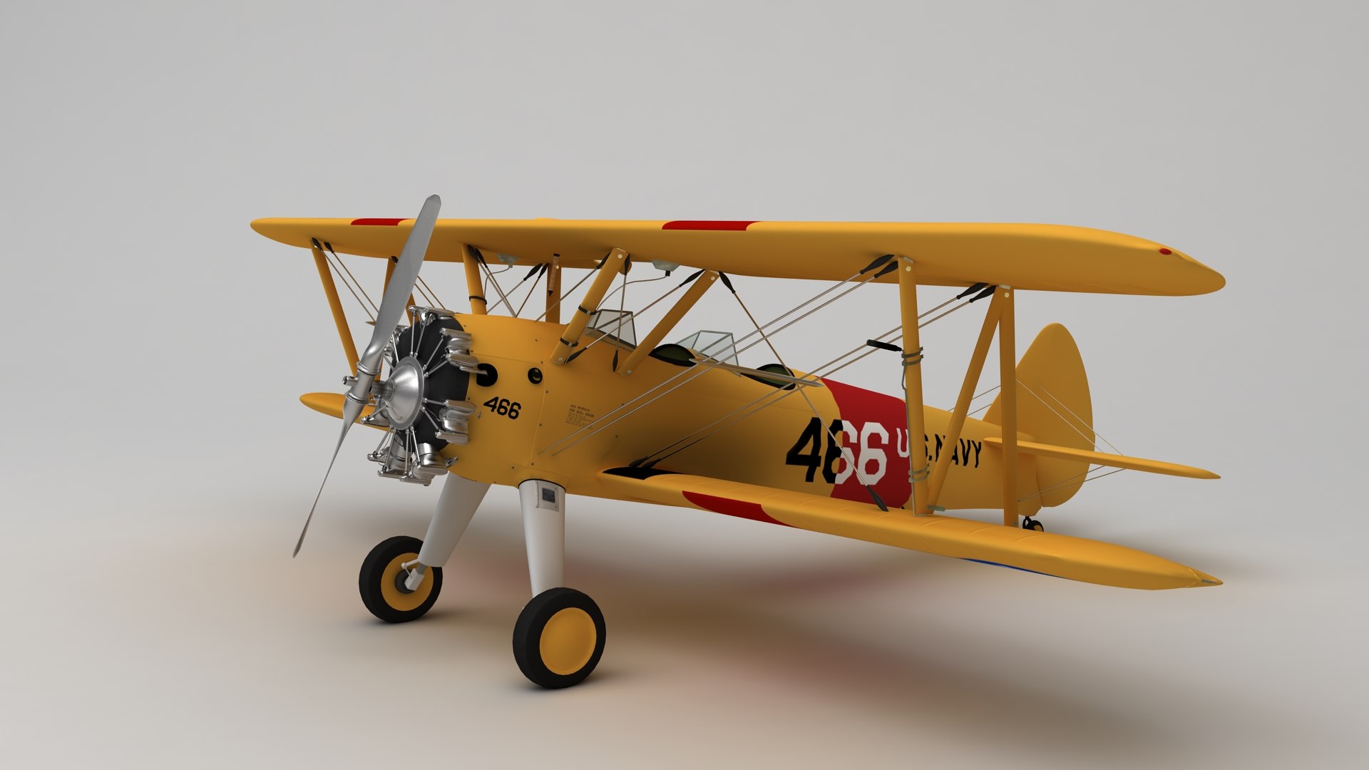 Boeing stearman 75 3D model TurboSquid 1539628