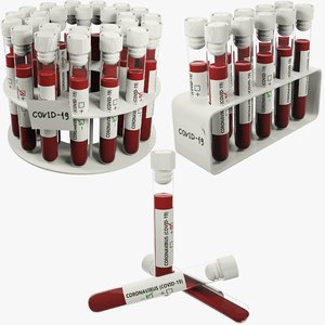3D test tubes coronavirus v3 model