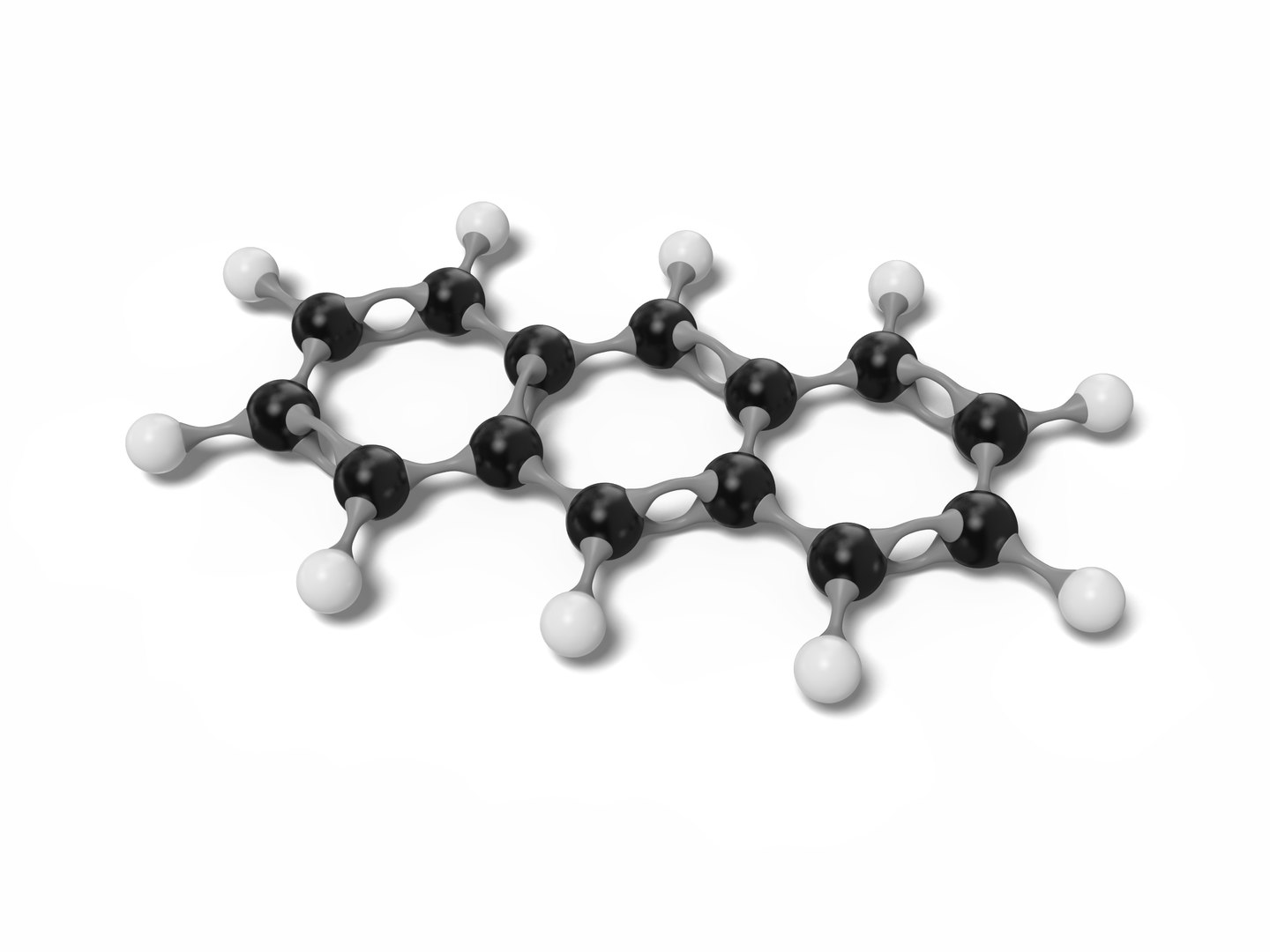 3D model anthracene molecule c14h10 modeled - TurboSquid 1539780