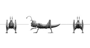 3D grasshopper cartoon
