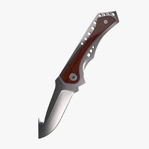 pocket folding knife blade 3D