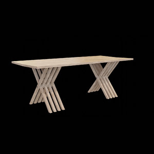 table wood wooden 3D model