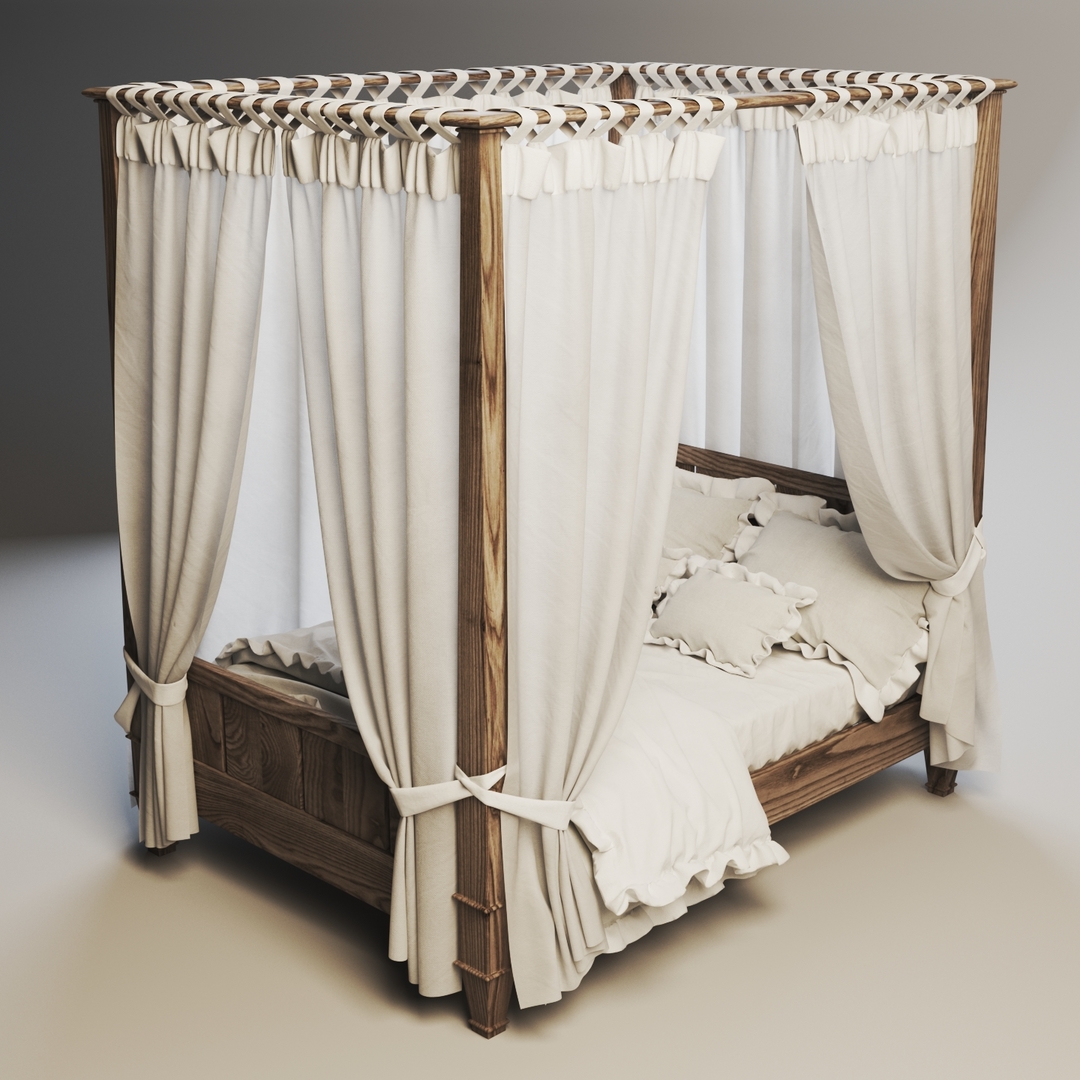 Кровать с балдахином взрослая в современном стиле