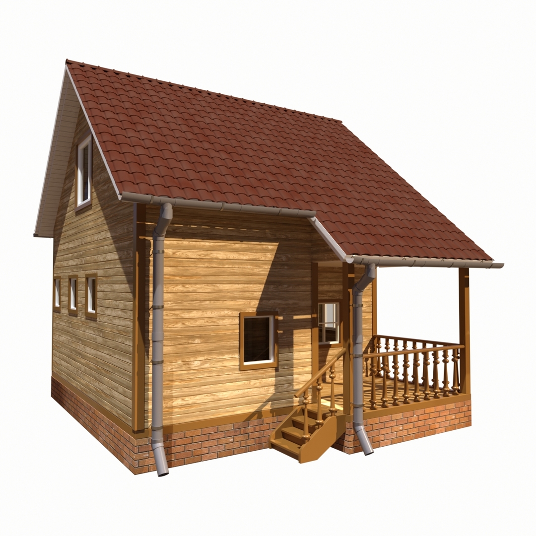 Realistic wooden house 3D model - TurboSquid 1540036