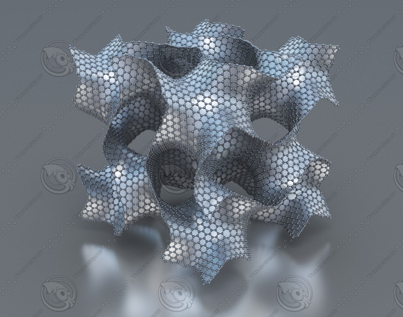 3D flexible graphene gyroid model TurboSquid 1540063