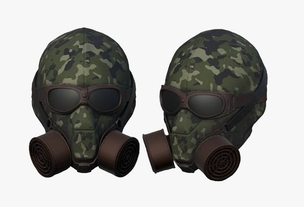 3D model gas mask helmet