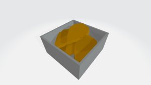 3D low-poly chicken nugget box model
